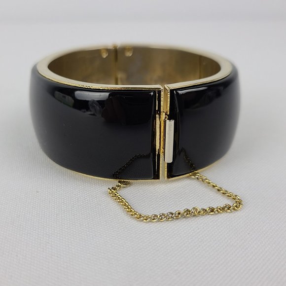 Vintage Gold & Black Hinge Bracelet - Picture 6 of 6